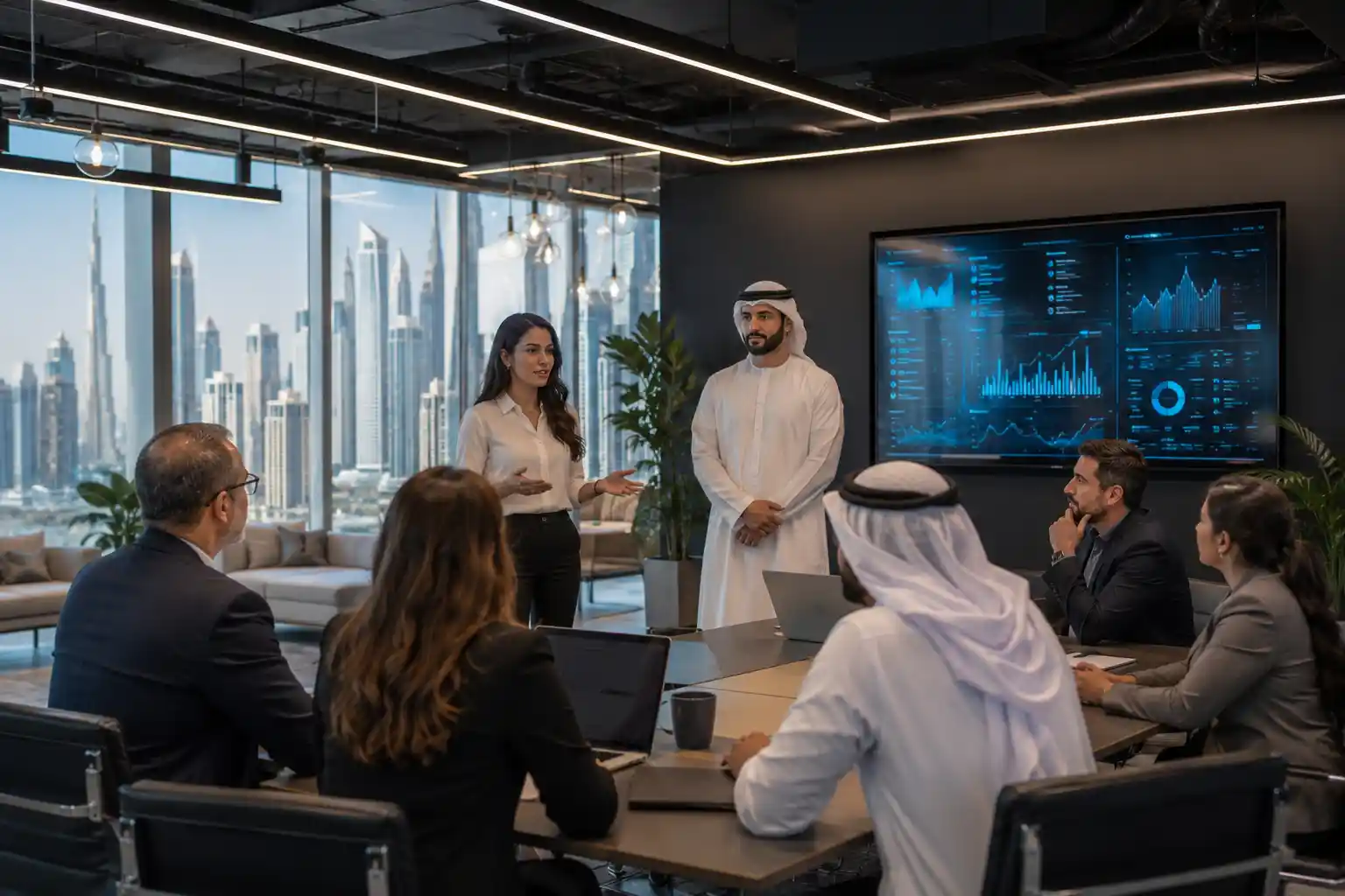 Tech entrepreneurs inside a UAE startup accelerator program