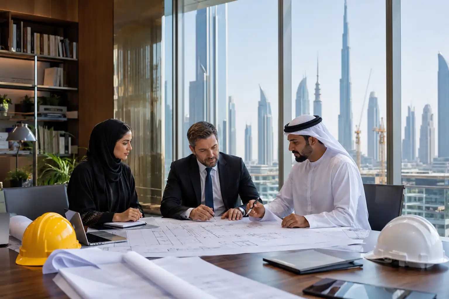 Construction professionals planning a new contracting business setup in Dubai