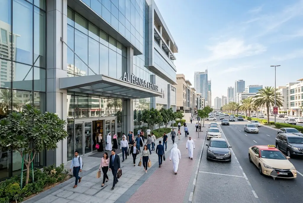 Al Hanaa Center Dubai commercial center on Al Mankhool Road
