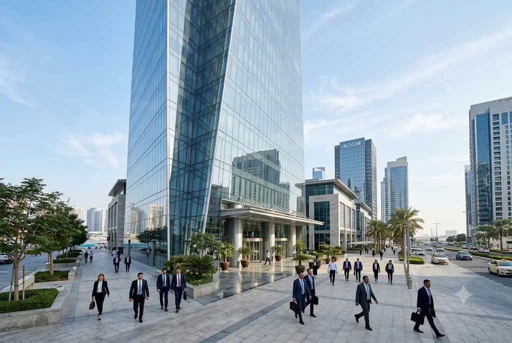 Al Maqam Tower in Abu Dhabi commercial business district