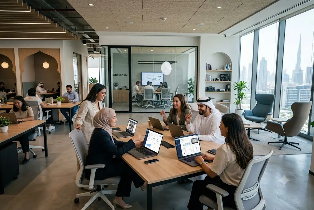 Team developing EdTech business models for a digital education platform in the UAE.