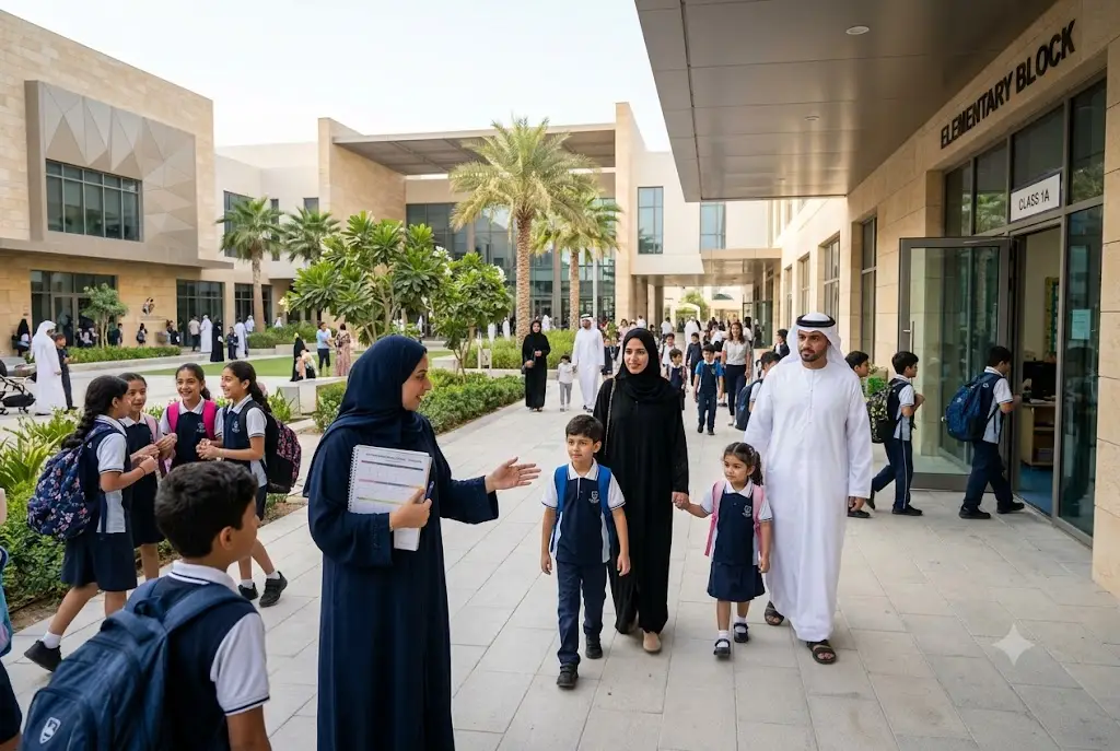 UAE school term dates showing students beginning a new academic term