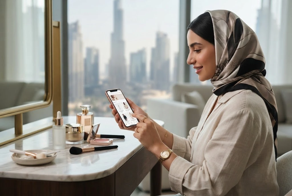 التسوق الإلكتروني لمنتجات التجميل في الإمارات