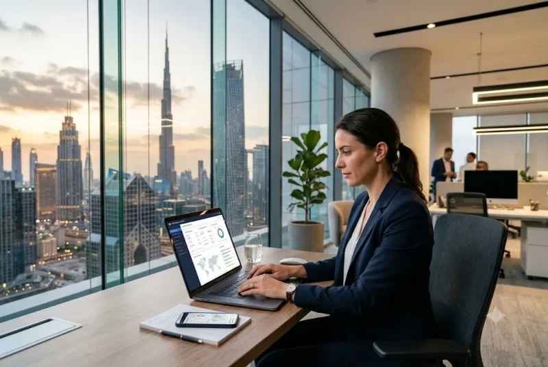 Business owner using DED Dubai E-Services online platform