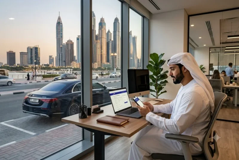 Resident completing Dubai driving license renewal online