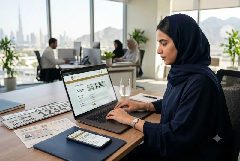 UAE vehicle owner checking traffic fines using vehicle number plate details online