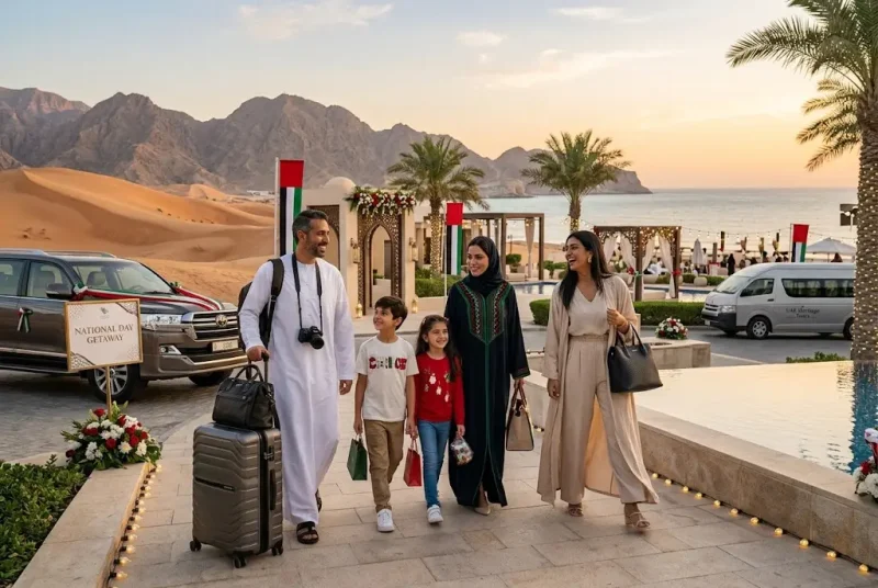 Family enjoying a UAE National Day holiday getaway