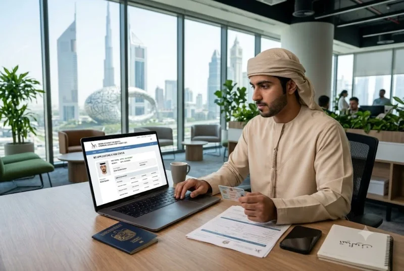 UAE resident checking visa fines and immigration records online